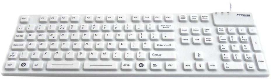 AccuMed IP67 Antibacterial Medical Combo USB & PS/2 Keyboard