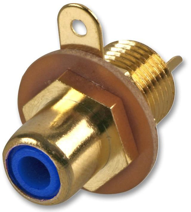 Phono Socket, Chassis, Gold, Blue