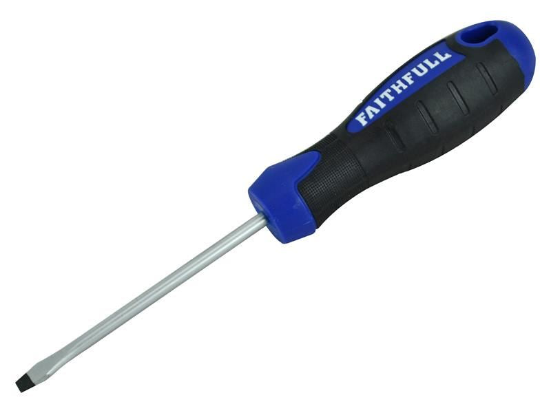 Soft Grip Screwdriver, Flared Slotted