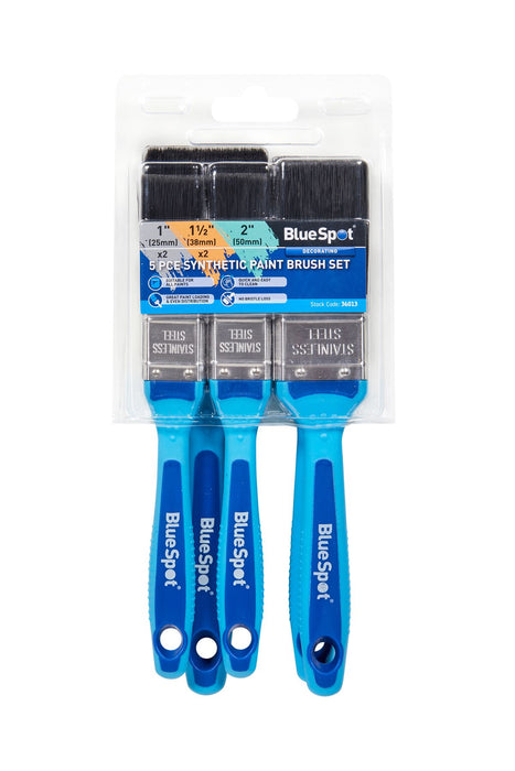 5 PCE Synthetic Paint Brush Set with Soft Grip Handle