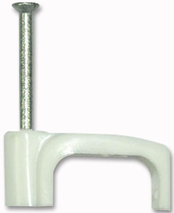 Flat Twin & Earth Cable Clips White 100 Pack