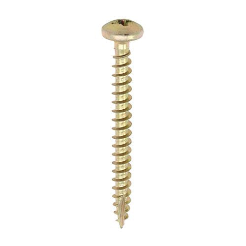 Classic Multi-Purpose Screws - PZ2 - Pan Head - Yellow. Various Sizes