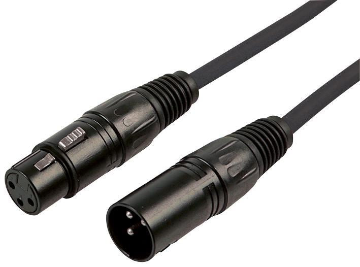 3 Pin XLR Male to Female Patch Lead, 0.5m Black