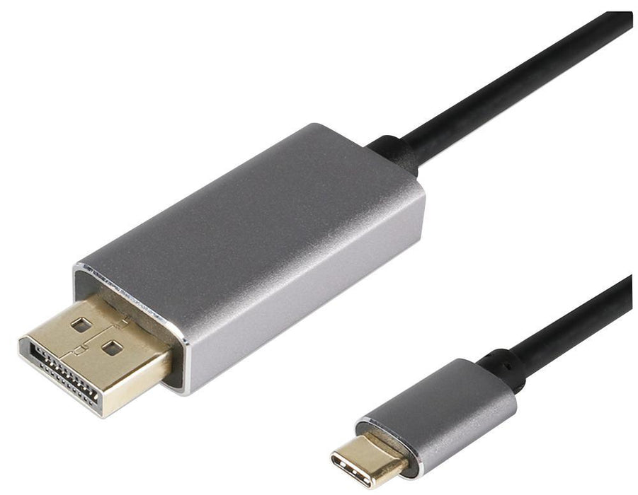 USB-C Male to 4K DisplayPort Male Adaptor Lead, 1m Black