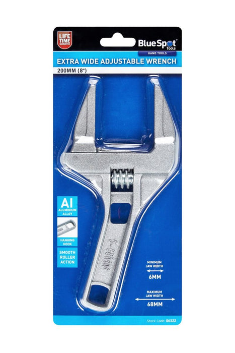 200mm (8") Extra Wide Adjustable Wrench