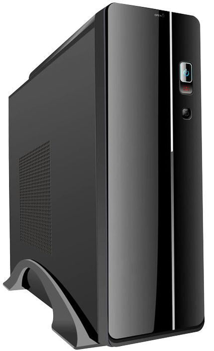 Slimline PC Tower Case with Card Reader Black - 300W Micro ATX Mini ITX