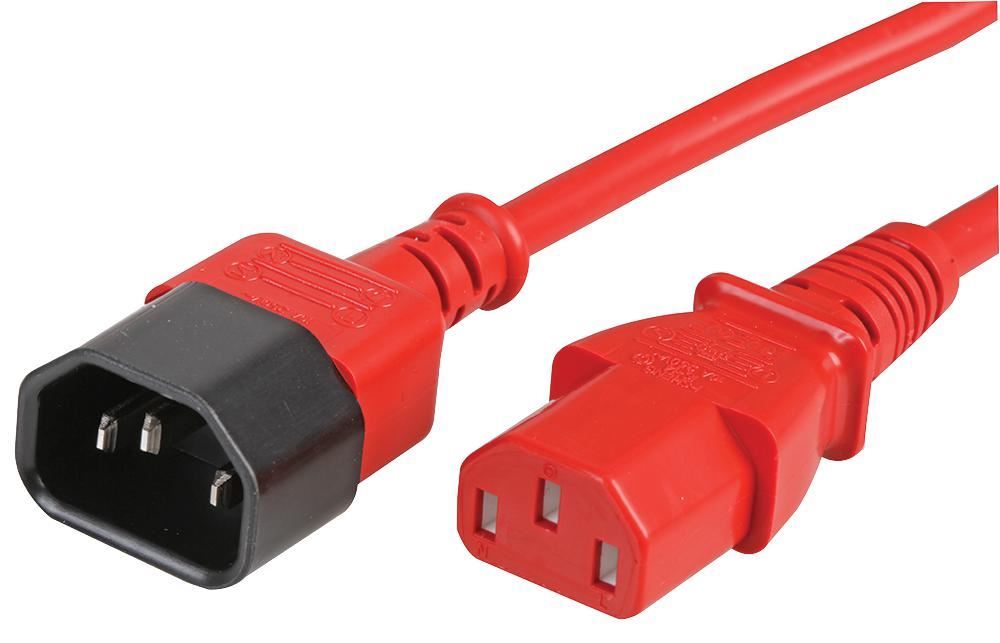 IEC Male C14 to Female C13 Extension Lead, 10A, 250V