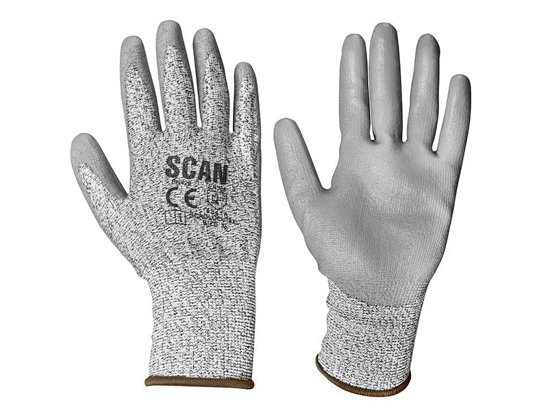 Grey PU Coated Cut 3 Gloves