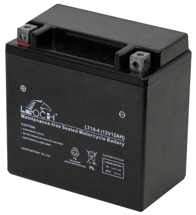 12V 12Ah High Performance Motorcycle Battery - Low Maintenance & Dry Charged