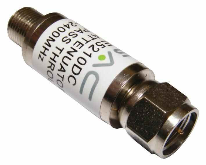 Attenuator F-Type 10dB DC Pass, Female to Male 75Ohm