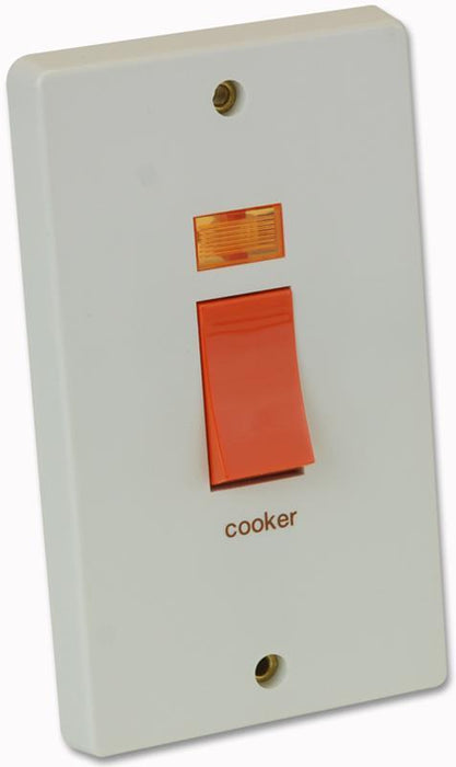 50A 2 Gang Cooker Switch with Neon