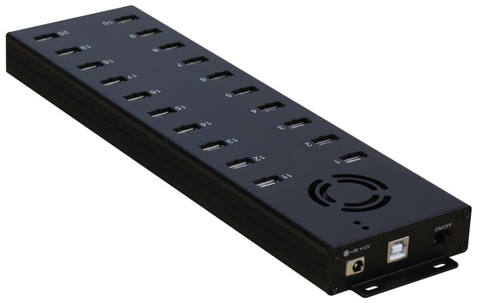 20 Port USB Rapid Charge and Sync Hub