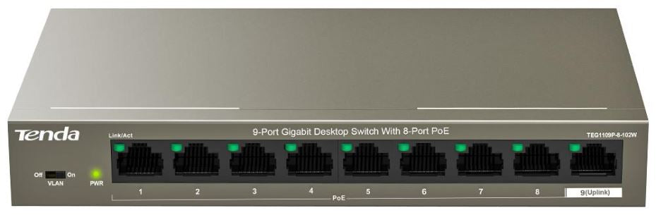 9 Port Gigabit Desktop Switch with 8 Port PoE