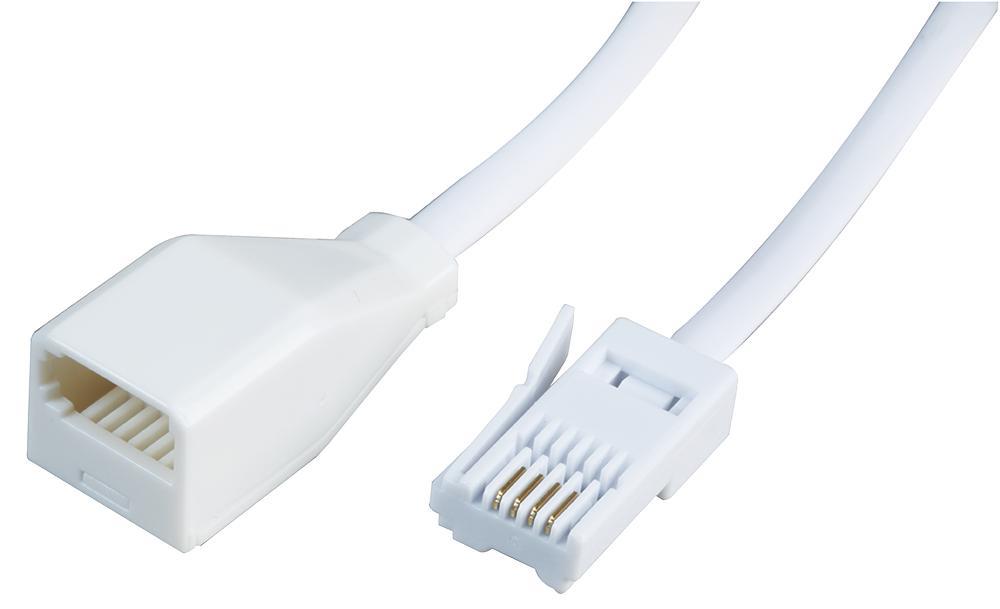 4 Way BT Plug to Socket - Telephone Extension Lead