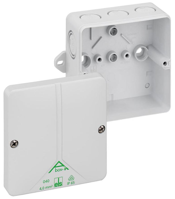 IP65 ABox Polycarbonate 8 Entry Junction Box Enclosure with Fixing Lugs - 94x94x56mm