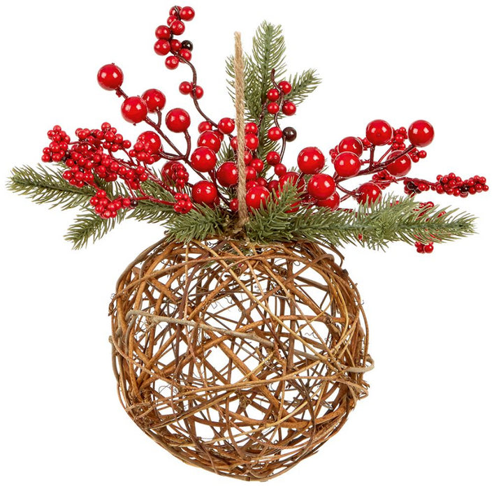 Decorative Red Berry & Ratten Ornament