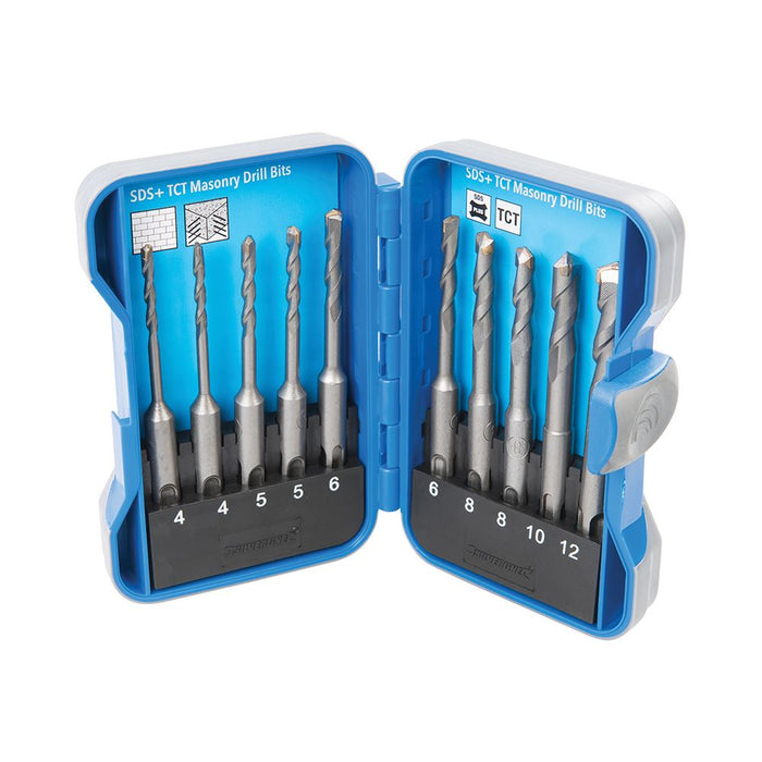 SDS Plus TCT Masonry Drill Bit Set 10pce - 4 - 12mm