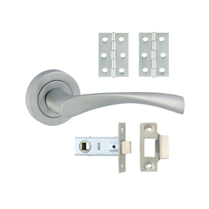 Edleston Lever On Rose Door Pack - Satin Chrome (Size Mixed - 1 Each)