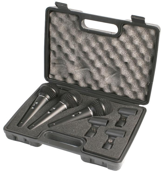 3 Pack of Dynamic Vocal Handheld Microphones with Case
