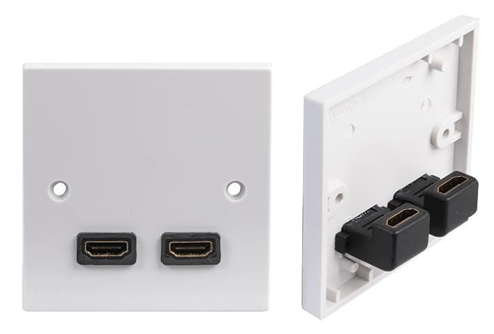 PRO SIGNAL - 1-Gang AV Wallplate with 2x 90° HDMI Female Connectors