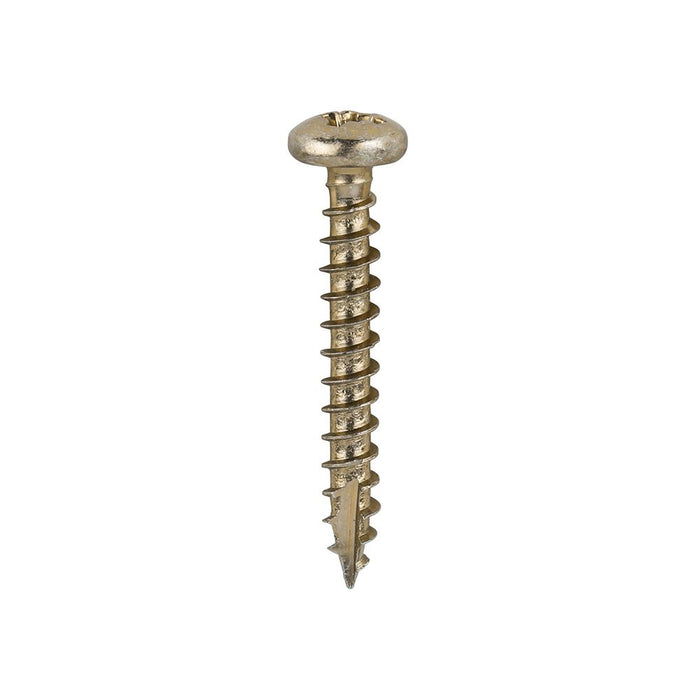 Classic Multi-Purpose Screws - PZ2 - Pan Head - Yellow. Various Sizes