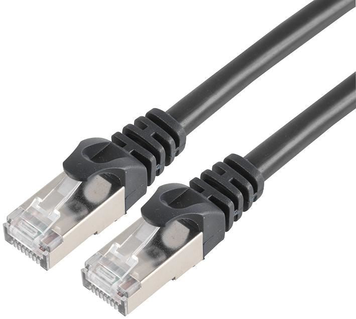 Cat7 RJ45 Male to Male Ethernet Patch Lead, 1m Black