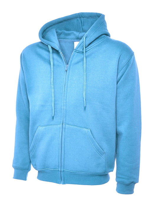 Unisex Adults Classic Full Zip Hooded Sweatshirt/Jumper - 50% Polyester 50% Cotton