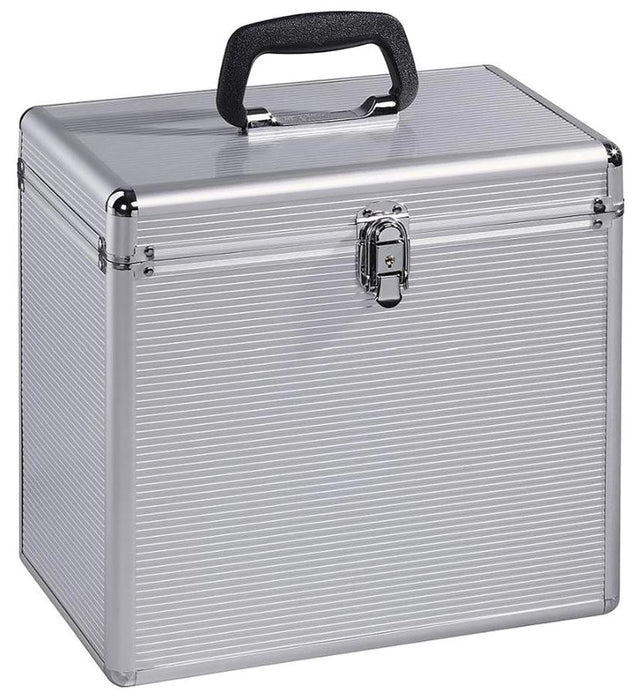 50 LP Vinyl Record Case, Silver Aluminium