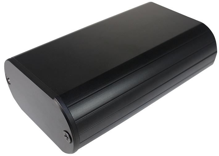 85 Series Black Round Aluminium Enclosure - 112x70x35mm