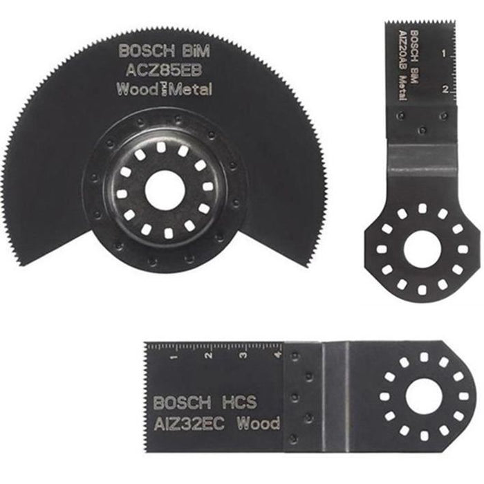 BOSCH PROFESSIONAL (BLUE) Oscillating Multi-Tool Metal & Wood Blade Set, 3 Piece
