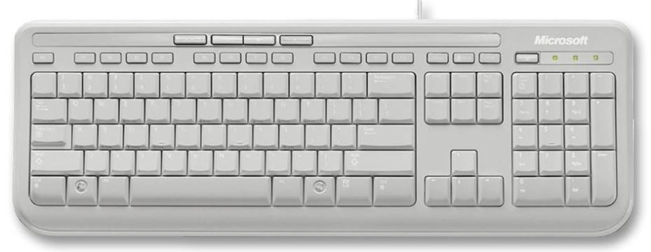 Wired USB Keyboard 600 with Quiet Touch Keys White
