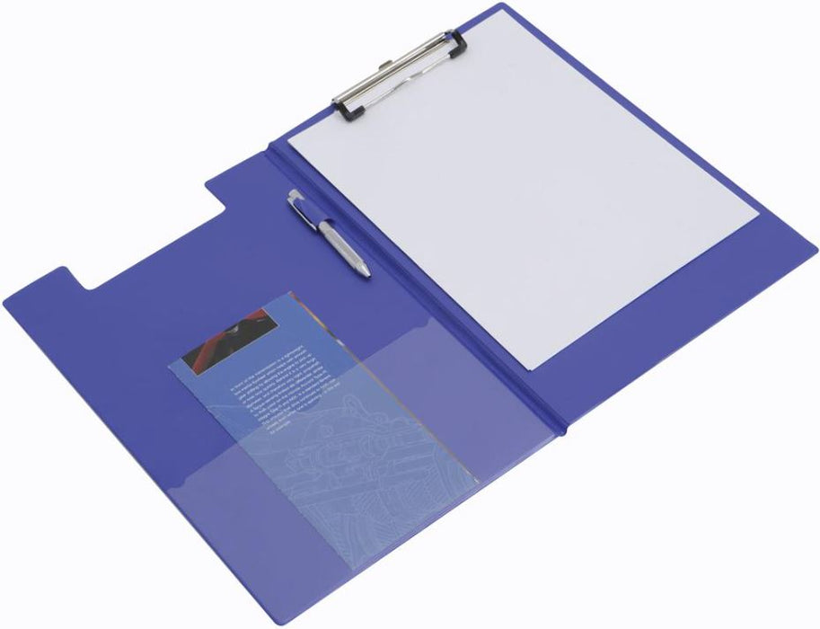 A4/ Foolscap Foldover PVC Clipboard - Blue