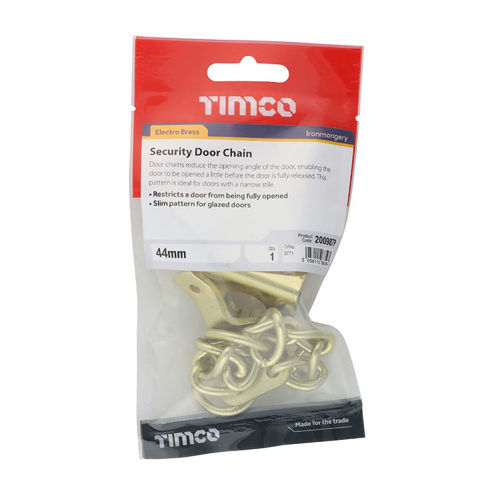 Security Door Chain - Electro Brass (Size 44mm - 1 Each)