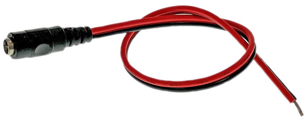 2.1mm Red Black Cable Socket to Bare End