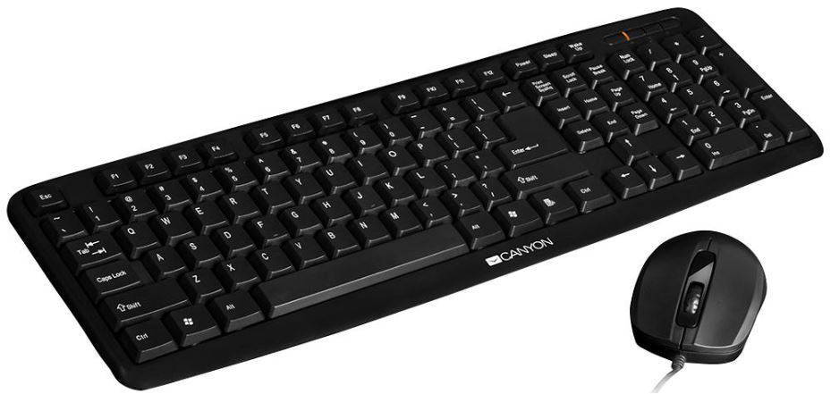 Wired USB Keyboard & Mouse Deskset, Black