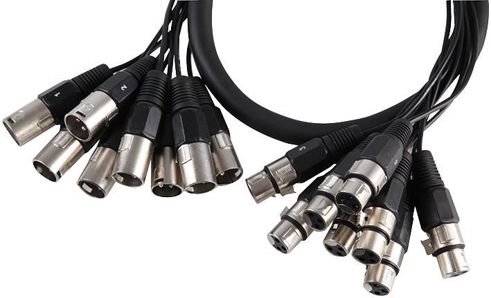 8-Way XLR Plug To Socket Loom, 10m