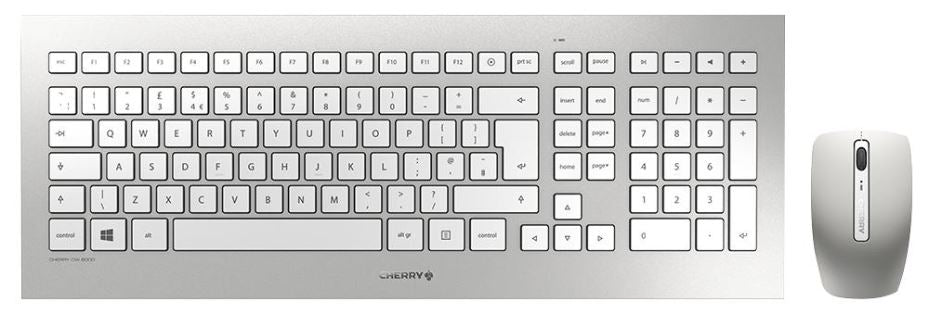 DW 8000 Wireless Keyboard & Mouse Set, Silver/White