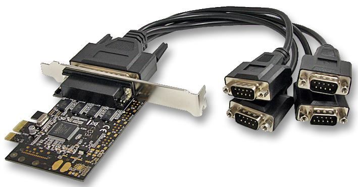 4 Port RS232 PCI-Ex Serial Card with Breakout Cable