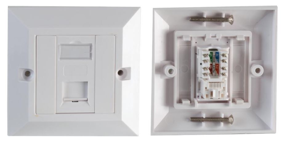 1-Gang Single Socket RJ45 Cat6 Faceplate, White