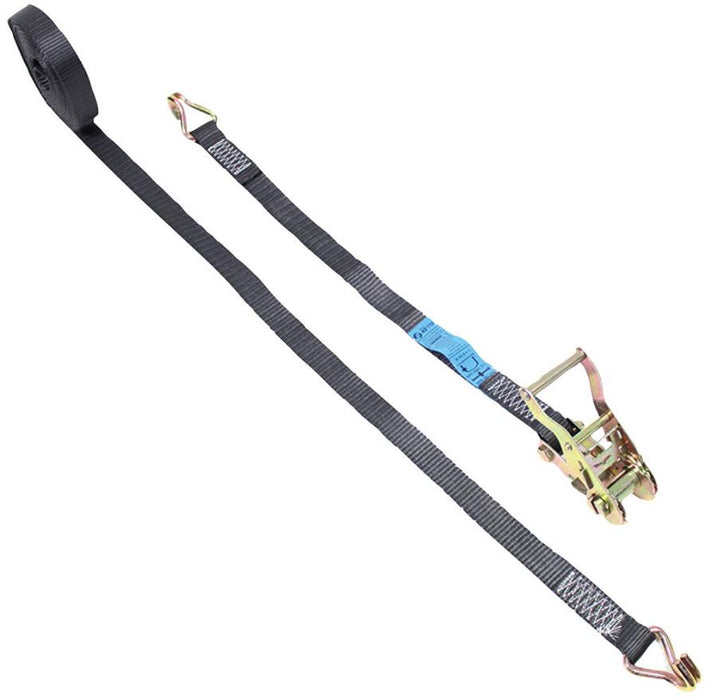 1500kg, 6m Black Ratchet Strap with Hooks - RIGG014