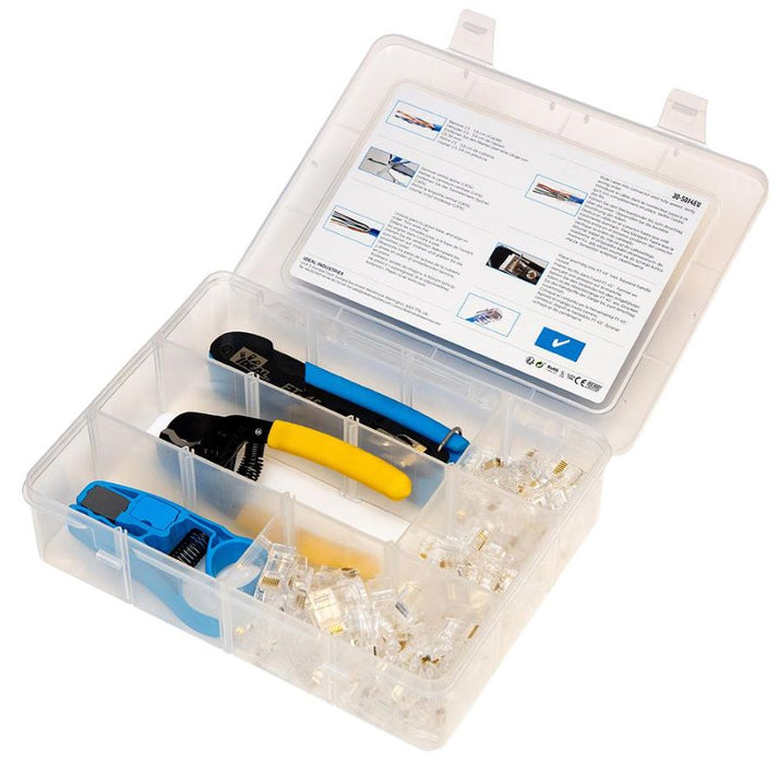 Unshielded RJ45 Cat5e / Cat6 Feed Thru Connector Kit
