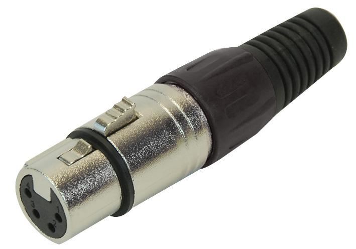 XLR Socket with Black Coloured Strain Relief