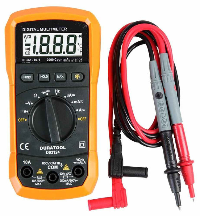 DURATOOL - 600V AC/ DC Auto Ranging Digital Multimeter