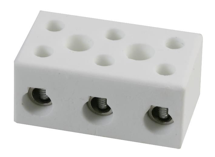 Ceramic Terminal Block, 3 Way, 30A, High Temperature