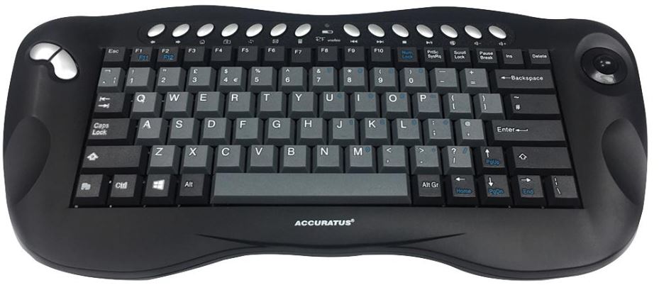 Wireless Multimedia Keyboard with Optical Trackball Black