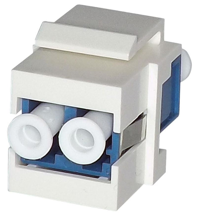 Singlemode Fibre Keystone Coupler LC-LC Duplex, White