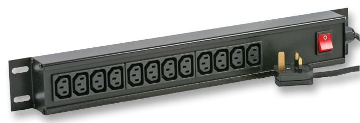 12 Way IEC C13 PDU with 13A Plug - Horizontal Rack Mount