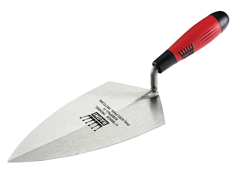 Philadelphia Pattern Brick Trowel Soft Grip Handle 11in