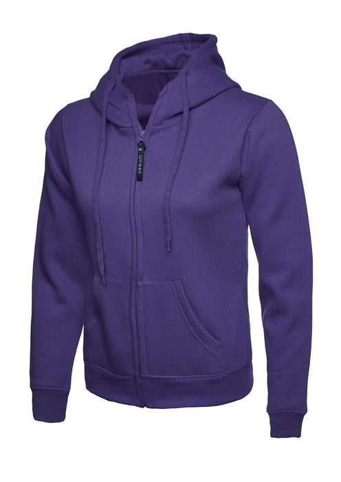 Women's/Ladies Ladies Classic Full Zip Hooded Sweatshirt/Jumper - 50% Polyester 50% Cotton