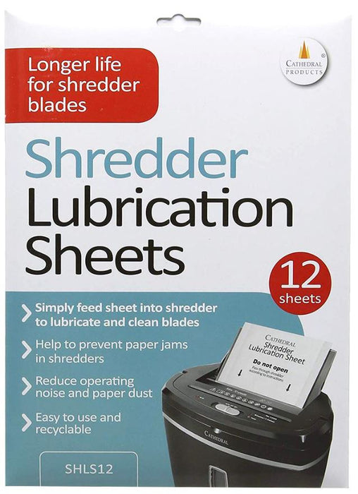 Shredder Lubrication Sheets, 12 Pack